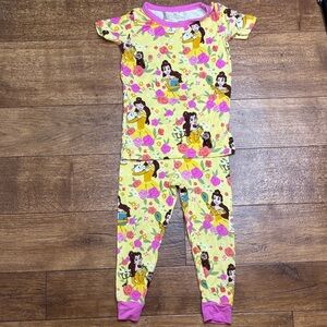 Little Sleepies LS Belle Beauty & The Beast Disney Princess Pajama Set 12-18mo